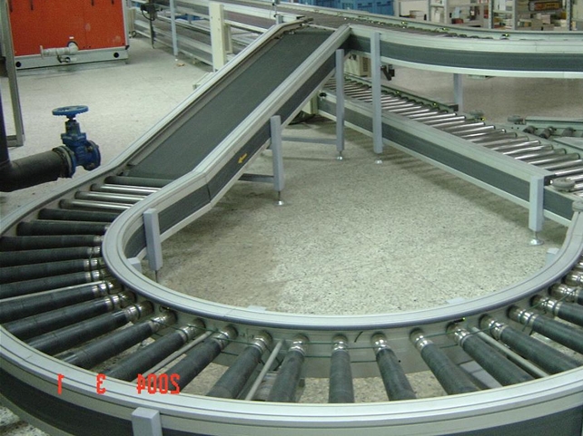 滾柱輸送機,滾道輸送機實例圖